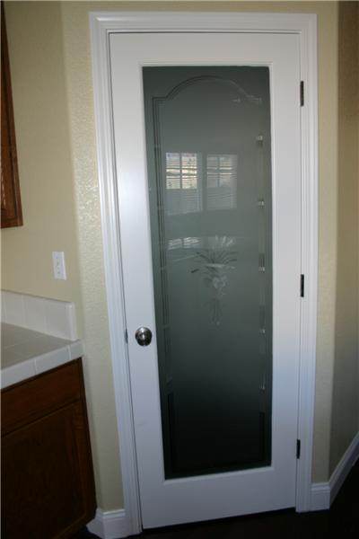 Frosted glass pantry door