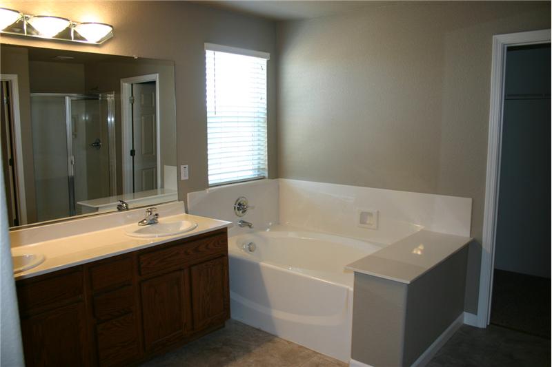 Master Bath Soaking Tub, double vanity sinks