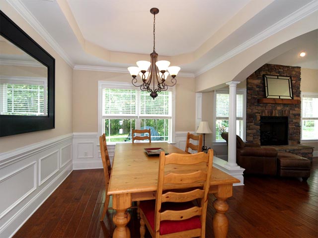 Formal dining room with exquisite moldings 