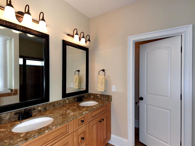 Master bathroom with granite and tile