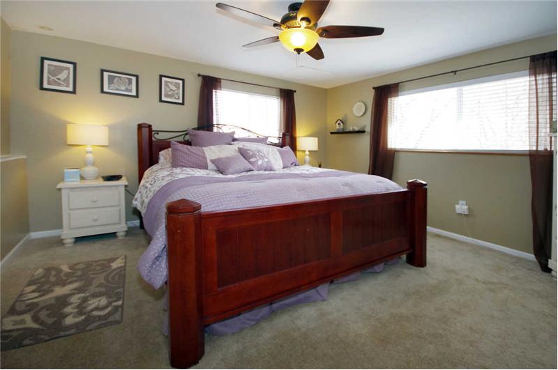 Enjoy the sound of Shooks Run creek while relaxing in the master bedroom. Yes, that is a King size bed.