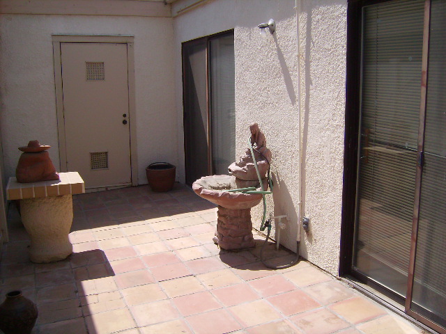 Private back Patio With Storage