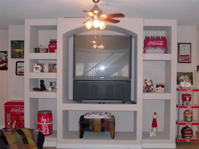 Built in Entertainment Center in Professionally finished basment