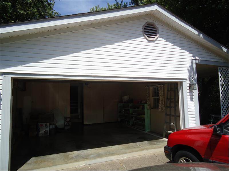 Double Garage with work area segmented off in rear