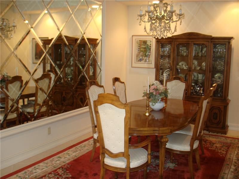 DINING ROOM WITH CUSTOM MIRROR