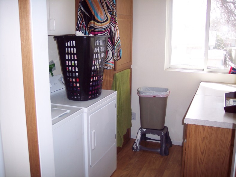 Large laundry room off kitchen.