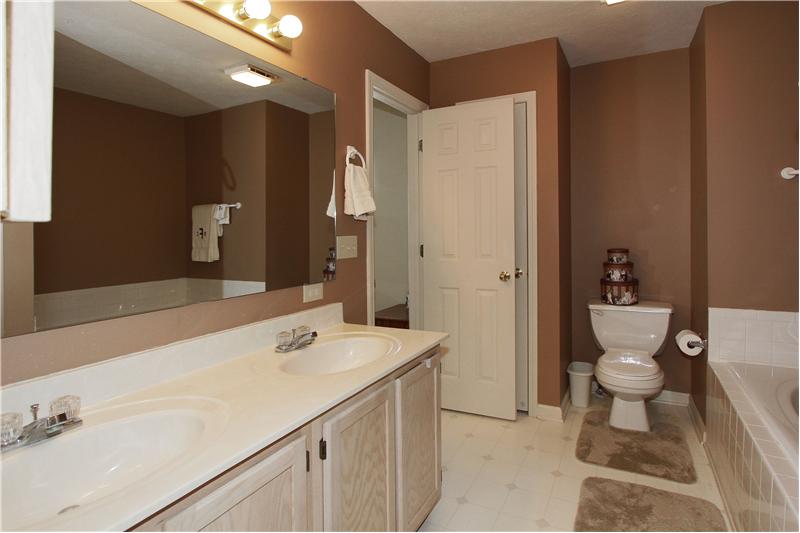 Private entrance to bathroom from master bedroom.