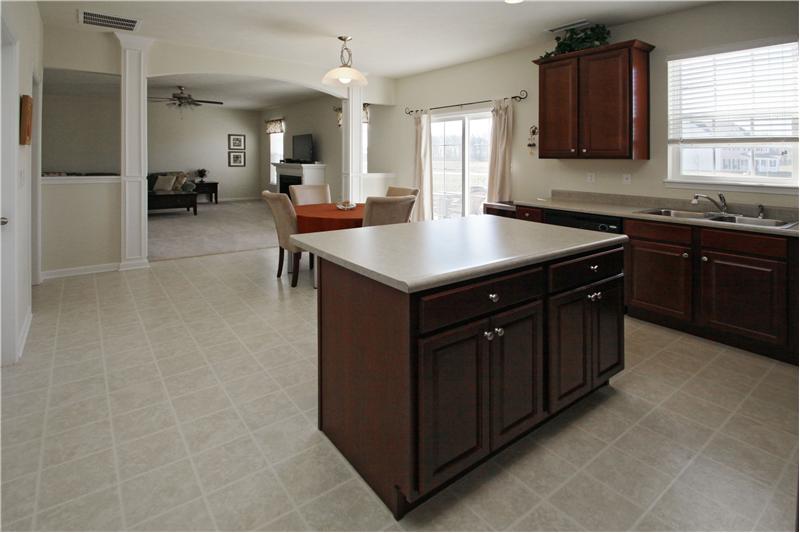 Kitchen open to the Family Room.