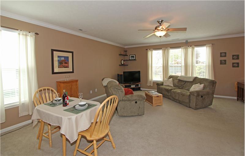 Great room,dining room combination.