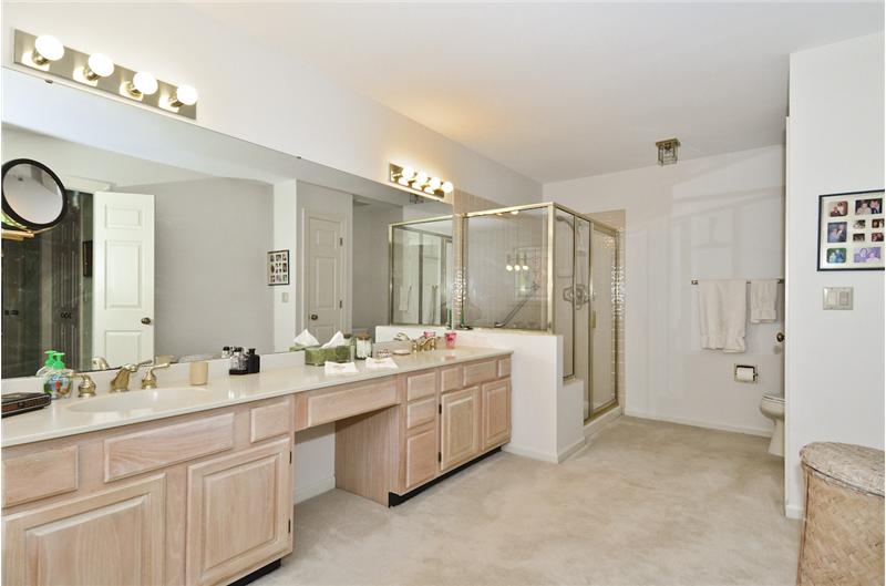 Master Bath with 2 sinks and Make-up Vanity