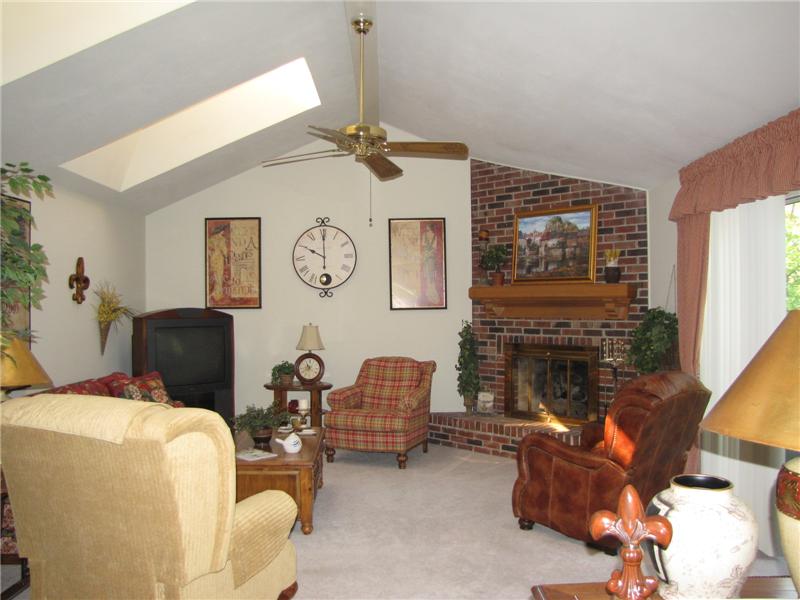 Great Room, Vaulted Ceiling, Skylights, Fireplace