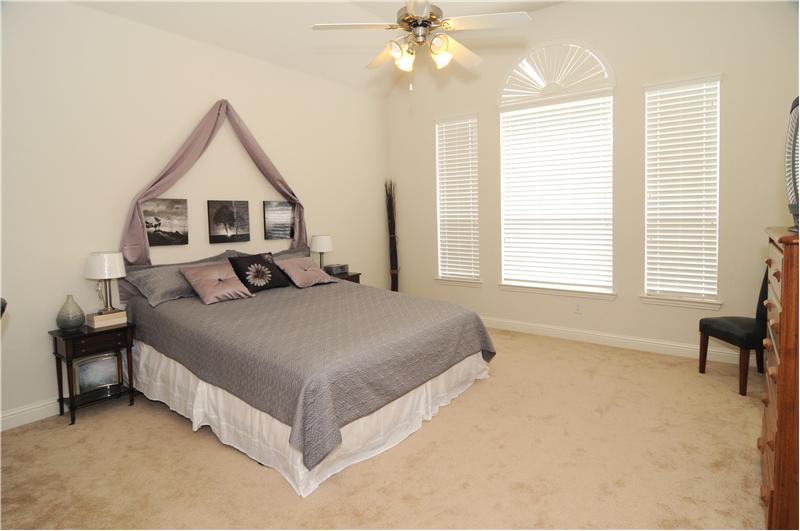 The master bedroom is located downstairs with all other bedrooms up.