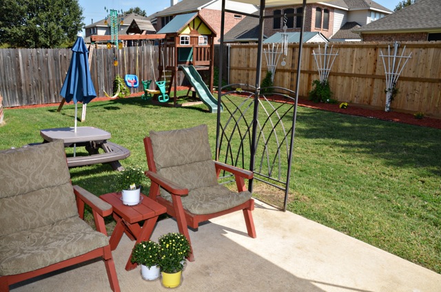 The back patio is a nice place to unwind at the end of the day.