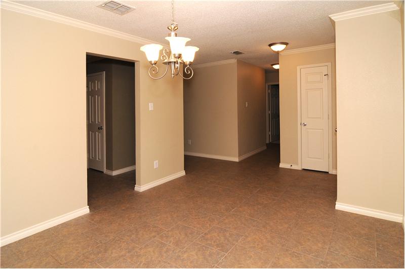 The formal dining room is spacious!