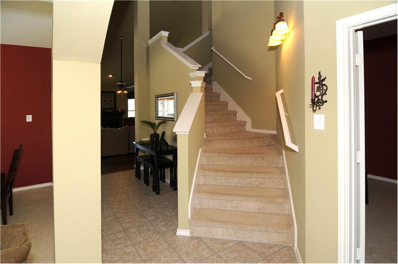 Stairway leading to the second floor of the home.
