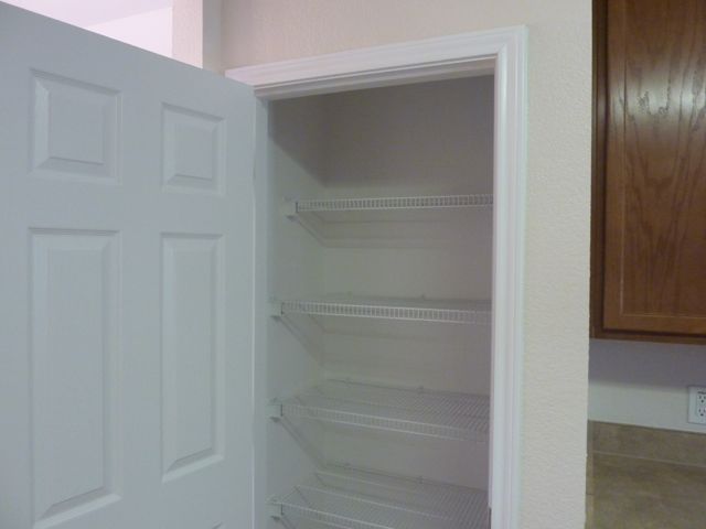 The pantry offers ample storage space.