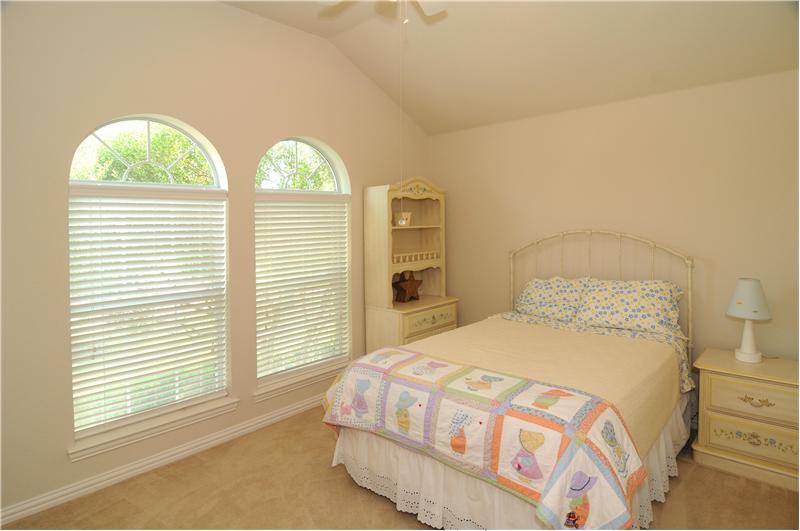 The bedrooms are split for privacy.