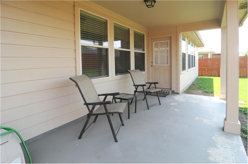 Enjoy summer evenings on the covered patio.