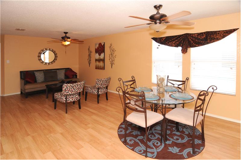 The home has two separate dining areas.