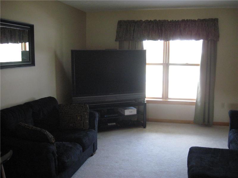 Living room with double windows.