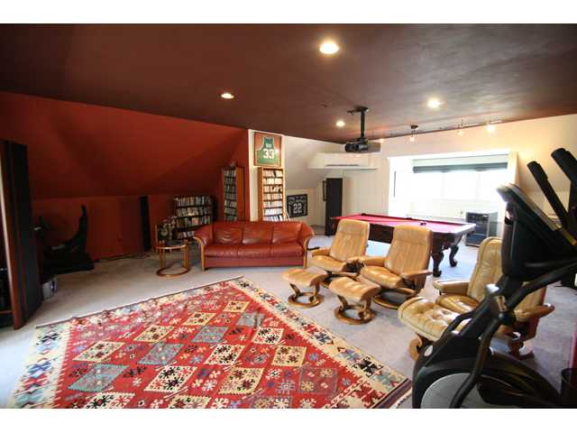 Third floor media room with office area, Projector and equipment do not convey