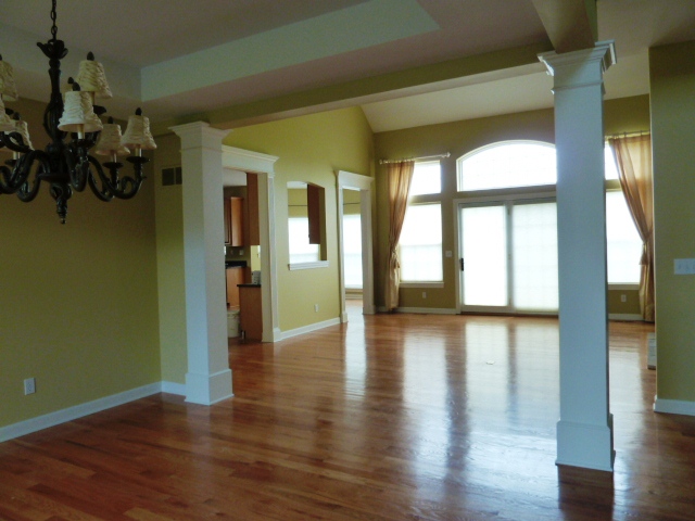 View from dining room to living room