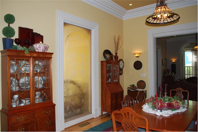 Formal Dining room with Etched Glass Window