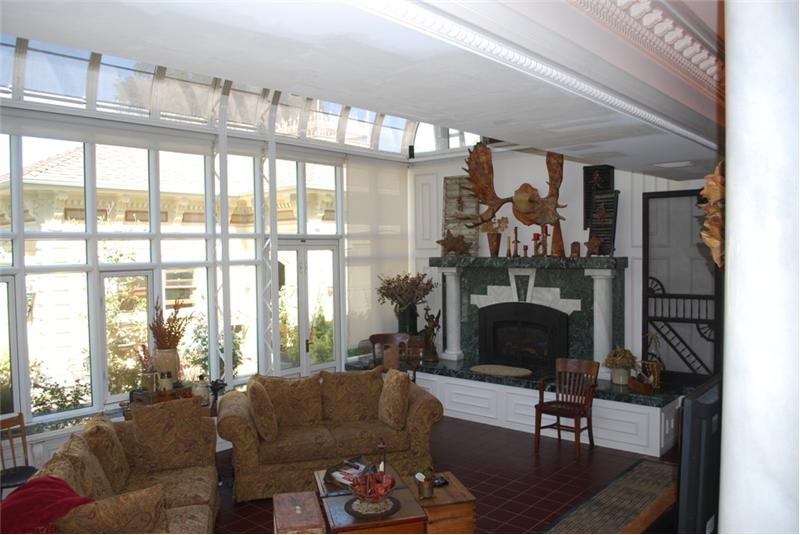 Massive Fireplace with Gas Insert & Marble Surround