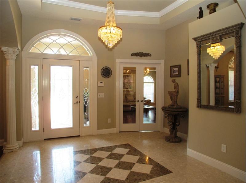 Elegant Foyer with Marble Flooring