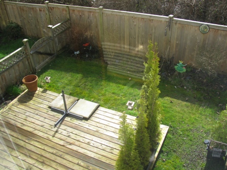 Top view of backyard