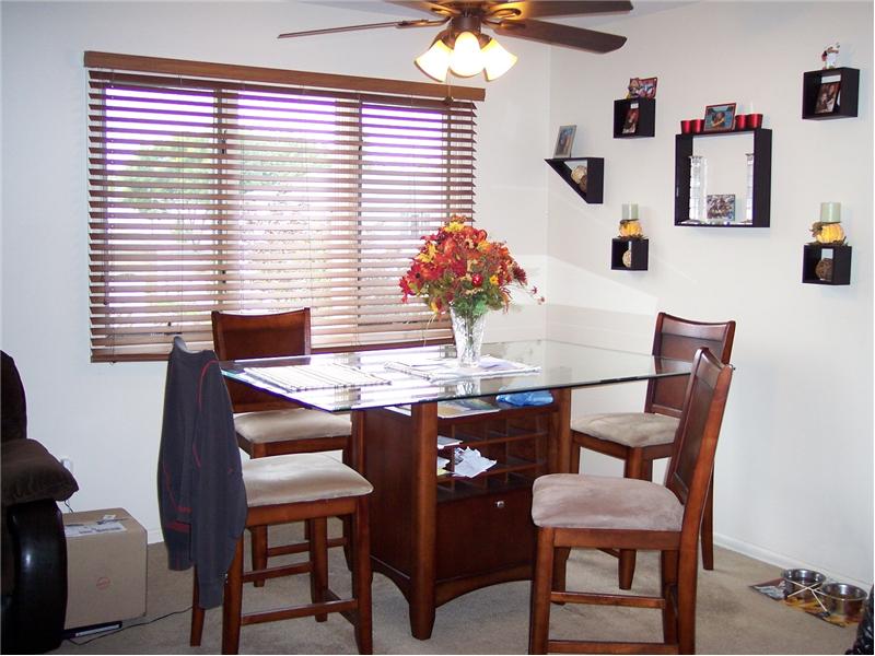 Dining area in rental apartment