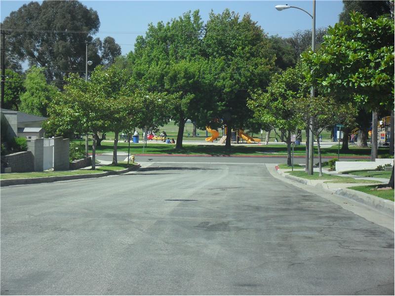 View of Park at other end of street