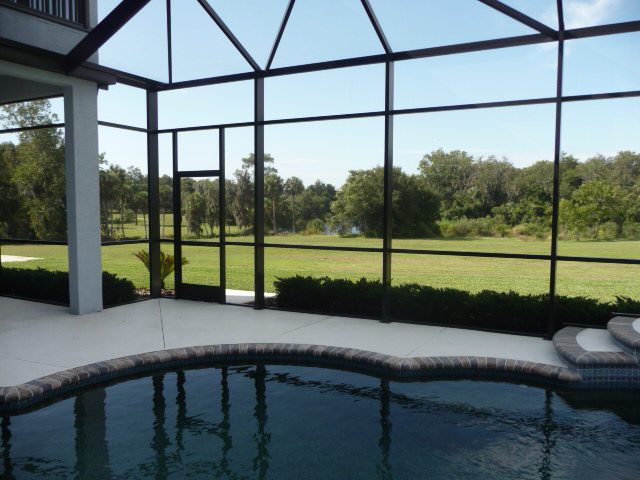 Pool area looking out at river area
